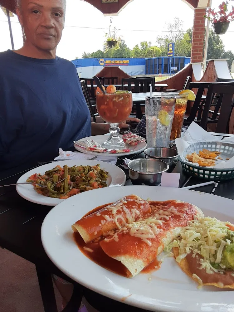 Pickled Sautéed Cactus Cocktail De Camarones and a Combo Platter